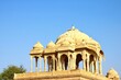 he regal cenotaphs, also known as Jaisalmer Chhatris, stand majestically at Bada Bagh in Jaisalmer, Rajasthan, India
