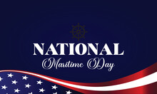 National Maritime Day Text With Usa Flag Design