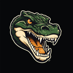 Canvas Print - crocodile head mascot logo