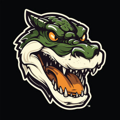 Wall Mural - crocodile head mascot logo