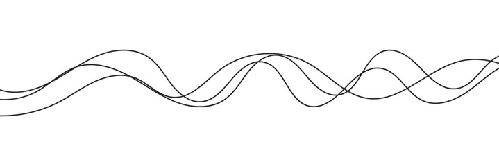 Wall Mural - thin line wavy abstract vector background. curve wave seamless pattern. line art striped graphic tem