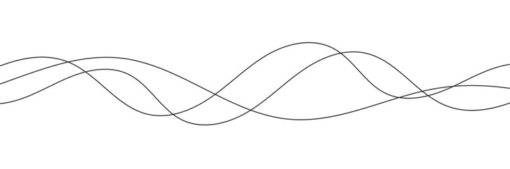Wall Mural - thin line wavy abstract vector background. curve wave seamless pattern. line art striped graphic tem
