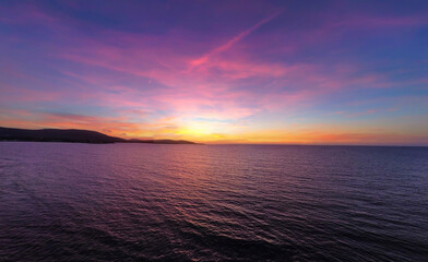 Wall Mural - colorful sunset at the sea in sardinia