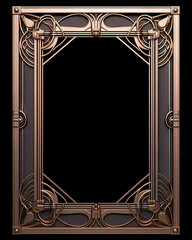 Sticker - Golden art deco frame with ornament. Retro golden art deco or art nouveu frame in roaring 20s style.