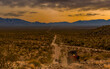Off road vehicles at sunset in the Arizona desert