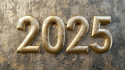 Canvas Print - gold numbers 2025