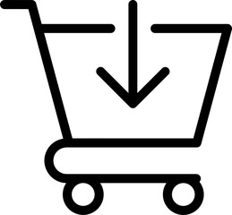 Poster - put in cart line icon vector