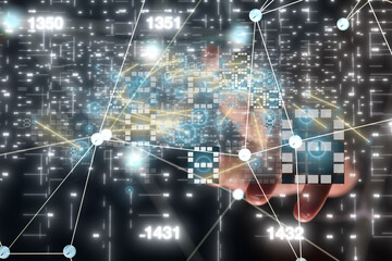 Aufkleber - Technology background. Big data concept