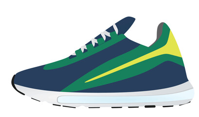 Wall Mural - Blue sport sneaker. vector illustration