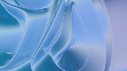 Poster - 3d vertical banner emerald royal color. Wavy fluid trendy modern background.