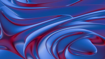 Poster - 3d vertical banner emerald royal color. Wavy fluid trendy modern background.