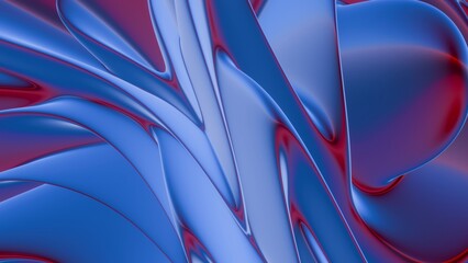 Poster - 3d vertical banner emerald royal color. Wavy fluid trendy modern background.