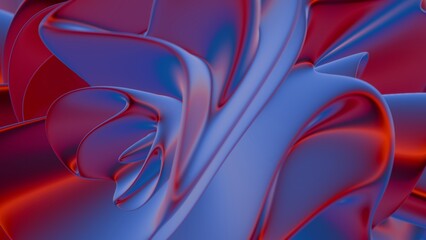 Poster - 3d vertical banner emerald royal color. Wavy fluid trendy modern background.