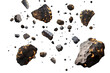 asteroids isolated on transparent background. Generative Ai