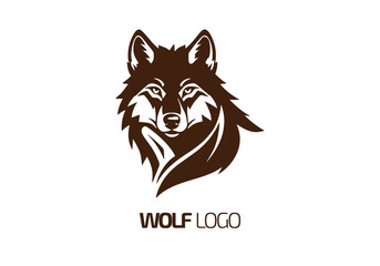 Wall Mural - Logo of wolf icon isolated vector silhouette design on white background