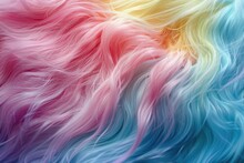 Extreme Macro Shot Of Rainbow Fluffy Unicorn Fur