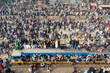 © AmazingAerialAgency - Aerial view of crowded train station in Dhaka, Bangladesh.