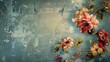 An antique backdrop setting showing a fragile flower wilting under the strains of its own weakness designed with vibrant colors and intricate details