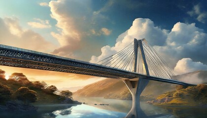 Wall Mural - bridge over the river