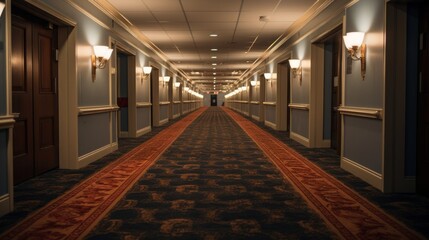 Wall Mural - generative ai hotel corridor perspective