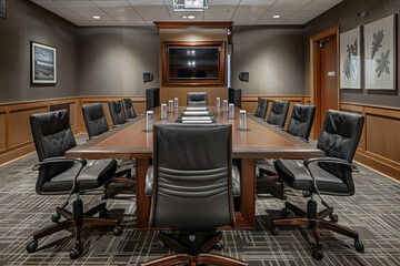 Wall Mural - Board room table in a conference facility