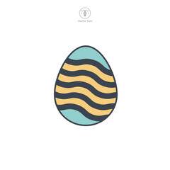 Wall Mural - Easter egg, Easter day festival, Egg Icon symbol vector illustration isolated on white background