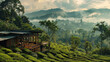 The house is sitting on top of the tea plantations