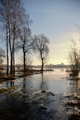 landscape real weather phenomenon - floodwaters