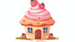 Cupcake homes delicious isolated icon cartoon flat