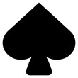 Transparent PNG of a simple black spades playing card symbol. One out a set of four playing card suits