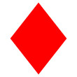 Transparent PNG of a simple red diamonds playing card symbol. One out a set of four playing card suits