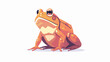 Frog cute animal sitting cartoon vector illustration