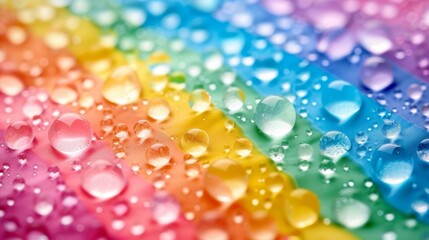  Vibrant macro background of colorful wet surface with beautiful water droplets reflections