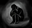 lonely man. mental health. depression and loneliness