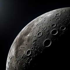 Wall Mural - moon surface close up in space