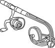 Fishing Line Spooler Outline Vector Illustration