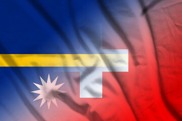 Nauru and Switzerland state flag international contract CHE NRU