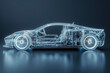 © ADDICTIVE STOCK - Holographic car design concept on dark background Generative AI image