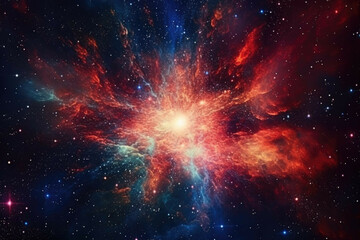 Wall Mural - abstract cosmic explosion of stars and galaxies