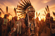 Captivating Native American powwow with traditional regalia and rhythmic drum beats.