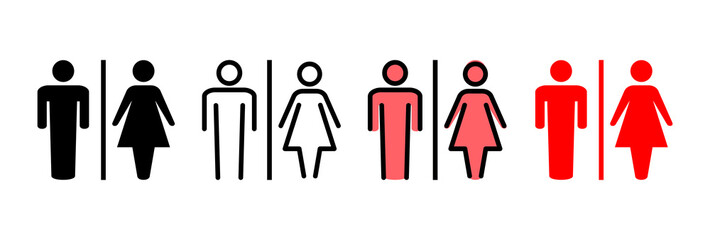 Wall Mural - Toilet icon vector illustration. Girls and boys restrooms sign and symbol. bathroom sign. wc, lavatory