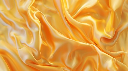 Poster - Yellow silk satin Draped fabric golden color Luxury background Space for design Template Flat lay top view tableWeb banner Christmasweddingbridalbeauty valentine romance award reward : Generative AI