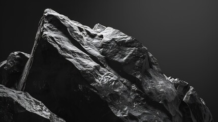 Aufkleber - Black and white background Copy space Dark stone grunge background Mountain texture Closeup Web banner Wide Volumetric rock texture Panoramic : Generative AI