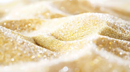 Aufkleber - Natural background beautiful texture of fine white beach sand with a Golden sheen closeup : Generative AI
