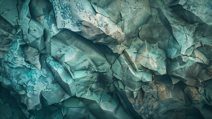Poster - Green blue abstract grunge background Toned rock texture Texture of the mountains closeup The combination of teal color and rough rocky shape Volumetric stone background 3D effect : Generative AI