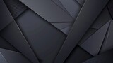 Fototapeta Londyn - Modern black white abstract background Minimal Gradient Dark grey banner with geometric shapes lines stripes triangles Design Futuristic Cut paper or metal effect Origami mosaic geomet : Generative AI