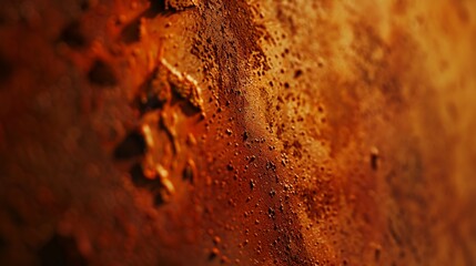 Aufkleber - Rusty metal background Rust texture Orange red brown abstract background Bright rough textured background Wide banner Panoramic Copy space : Generative AI