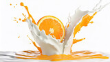 Napój pomarańcza i mleko eksplozja