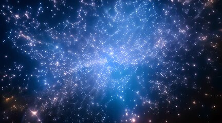 Sticker - Galactic Starfield with Brilliant Light Clusters with AI generated.