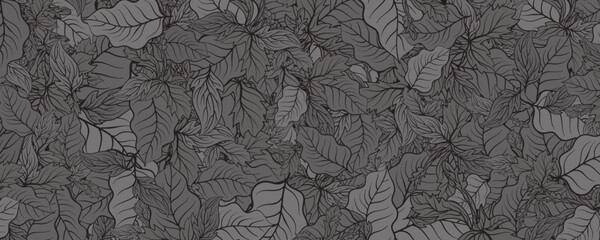 Sticker - gray leaf pattern background.vector illustration